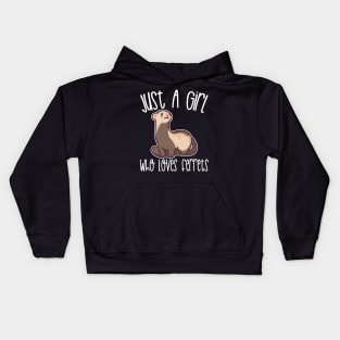 Just A Girl Who Loves Ferrets Gift print Kids Hoodie